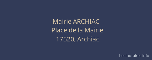 Mairie ARCHIAC