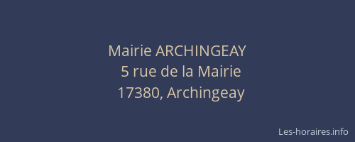 Mairie ARCHINGEAY