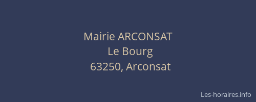 Mairie ARCONSAT