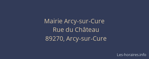 Mairie Arcy-sur-Cure