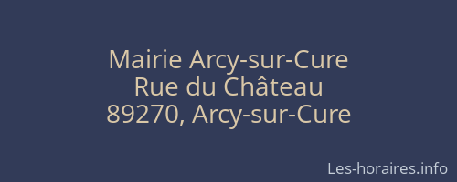 Mairie Arcy-sur-Cure
