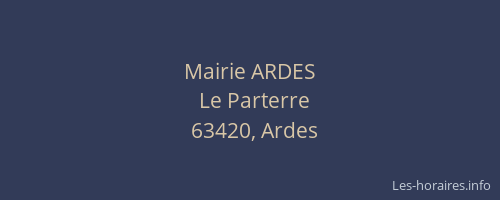 Mairie ARDES
