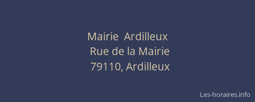 Mairie  Ardilleux