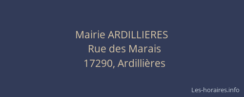 Mairie ARDILLIERES