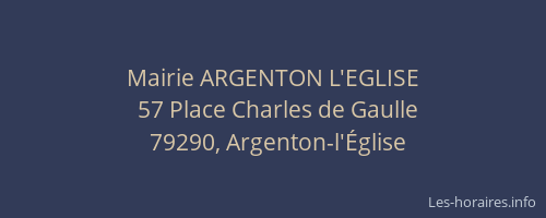 Mairie ARGENTON L'EGLISE