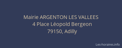 Mairie ARGENTON LES VALLEES