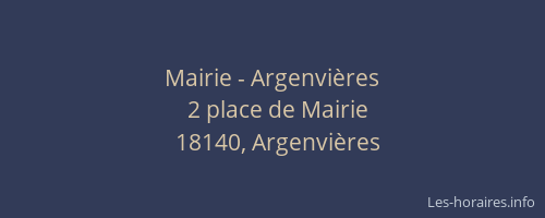 Mairie - Argenvières