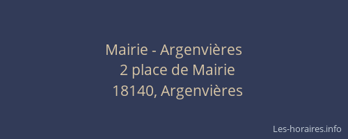 Mairie - Argenvi&egrave;res