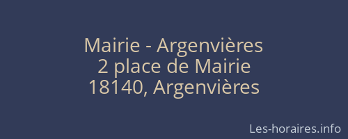 Mairie - Argenvières
