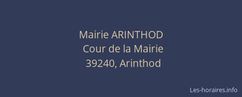 Mairie ARINTHOD