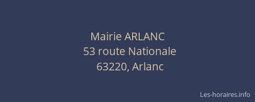 Mairie ARLANC