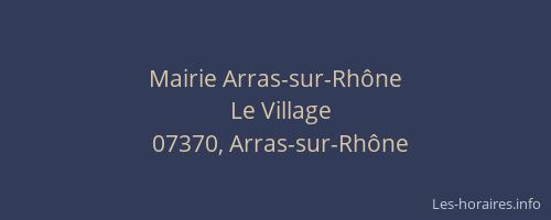 Mairie Arras-sur-Rhône