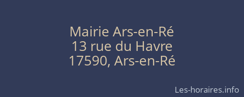Mairie Ars-en-Ré