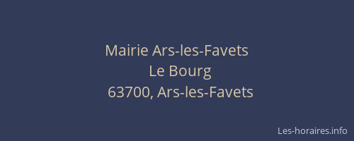 Mairie Ars-les-Favets