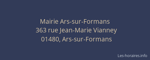 Mairie Ars-sur-Formans