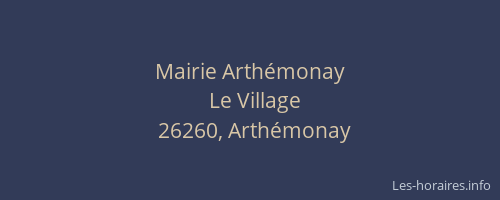 Mairie Arth&eacute;monay