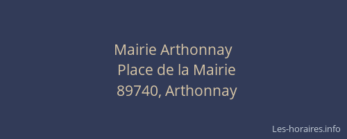 Mairie Arthonnay