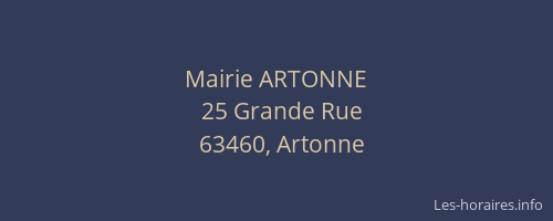 Mairie ARTONNE