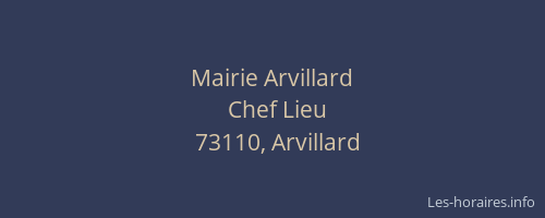 Mairie Arvillard