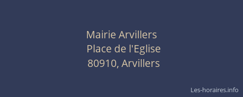 Mairie Arvillers