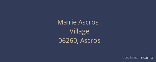 Mairie Ascros