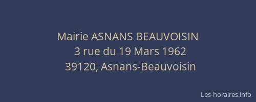 Mairie ASNANS BEAUVOISIN