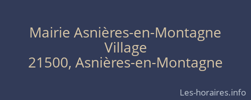 Mairie Asnières-en-Montagne