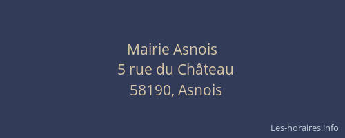 Mairie Asnois
