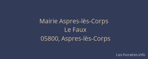 Mairie Aspres-lès-Corps