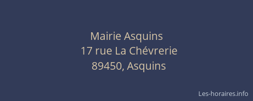 Mairie Asquins