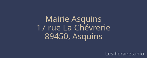Mairie Asquins