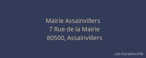 Mairie Assainvillers