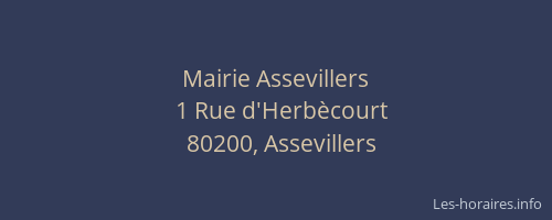 Mairie Assevillers