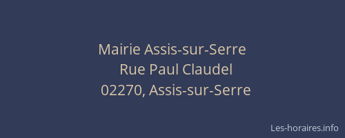 Mairie Assis-sur-Serre
