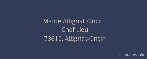 Mairie Attignat-Oncin