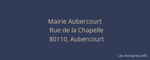 Mairie Aubercourt