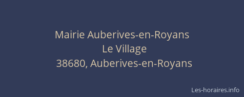 Mairie Auberives-en-Royans