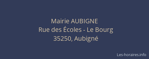 Mairie AUBIGNE