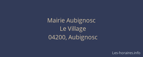 Mairie Aubignosc