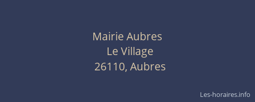 Mairie Aubres