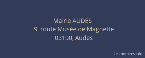 Mairie AUDES