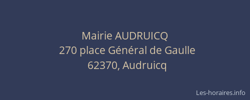 Mairie AUDRUICQ