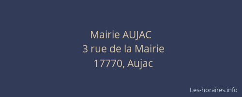 Mairie AUJAC