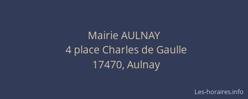 Mairie AULNAY