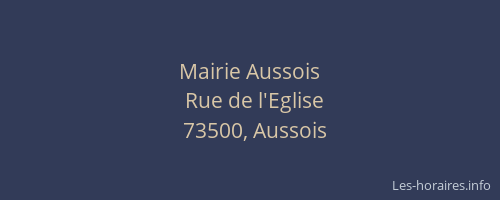 Mairie Aussois