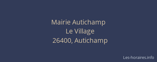 Mairie Autichamp