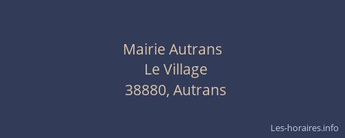 Mairie Autrans
