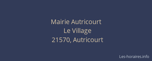 Mairie Autricourt