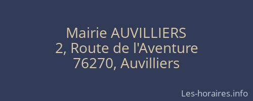 Mairie AUVILLIERS