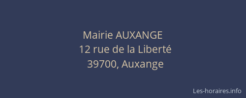 Mairie AUXANGE